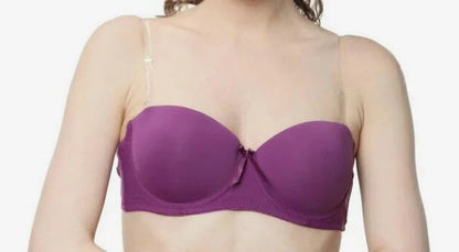 Women’s Purple Strapless Transparent Bra