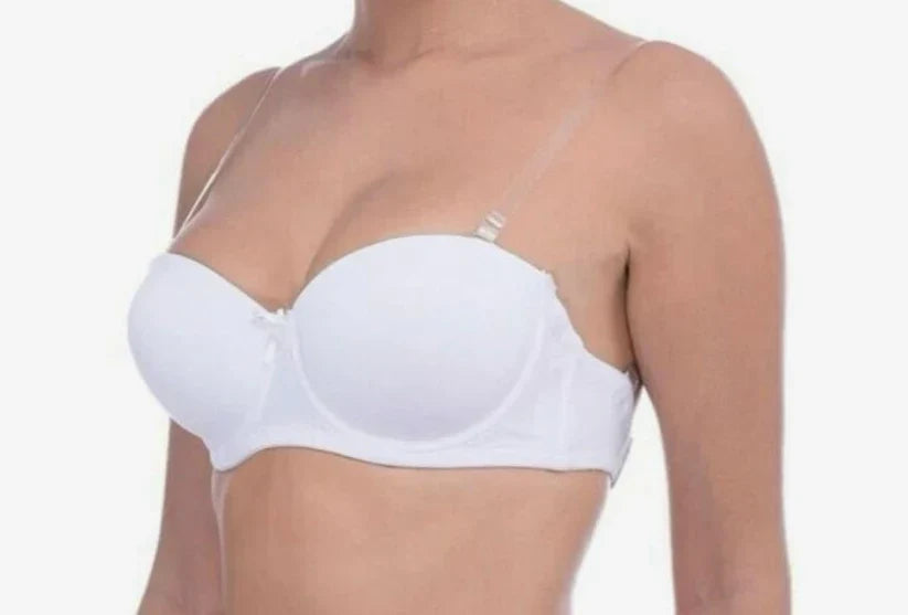 Women’s White Strapless Transparent Bra
