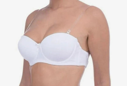 Women’s White Strapless Transparent Bra