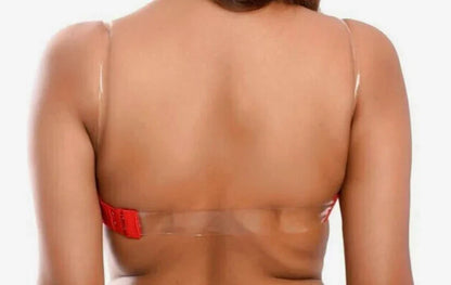 Women’s Red Strapless Transparent Bra