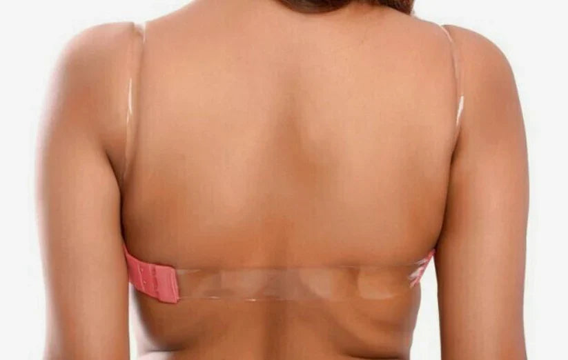 Women’s Pink Strapless Transparent Bra